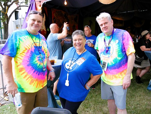 Louis Dudoussat, Beth Arroyo Utterback, and Dave Ankers at Crescent City Blues & BBQ Fest 2023. Photo by Louis Crispino.