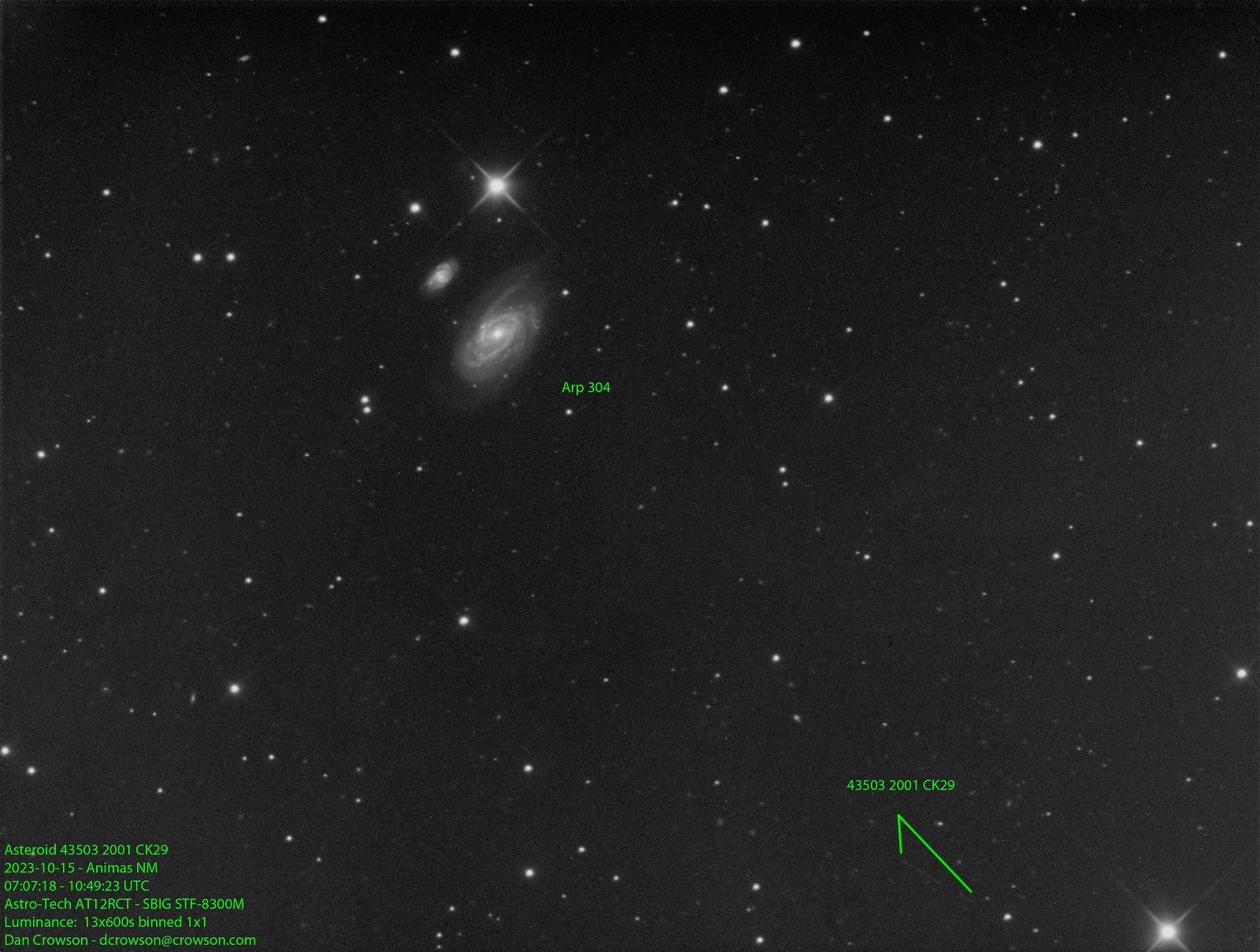 Asteroid 43503 2001 CK29 - 13x600s