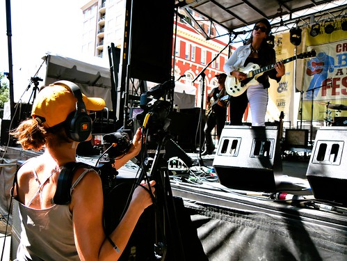 WWOZ video team at work for Crescent City Blues & BBQ Fest 2023. Photo by Louis Crispino.