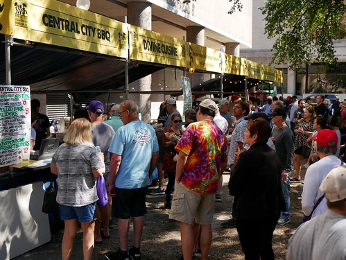 Food lines at Crescent City Blues & BBQ Fest 2023. Photo by Louis Crispino.