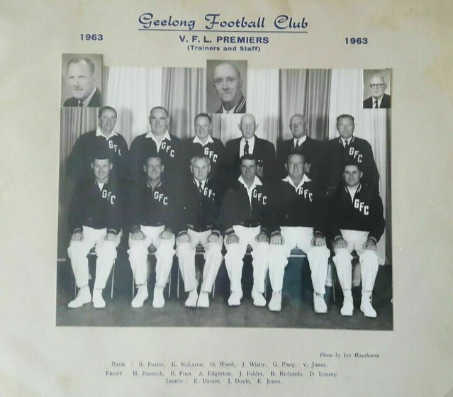 Geelong Football Club VFL Premier's (Trainers And Staff), Victoria  - 1963