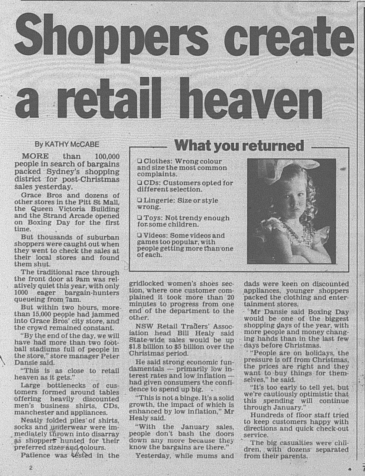 First Boxing Day Sales December 27 1998 sunday telegraph 7