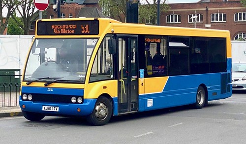 YJ60 LTV ‘Banga Buses’, Wolverhampton. Optare Solo M880 on Dennis Basford’s railsroadsrunways.blogspot.co.uk’