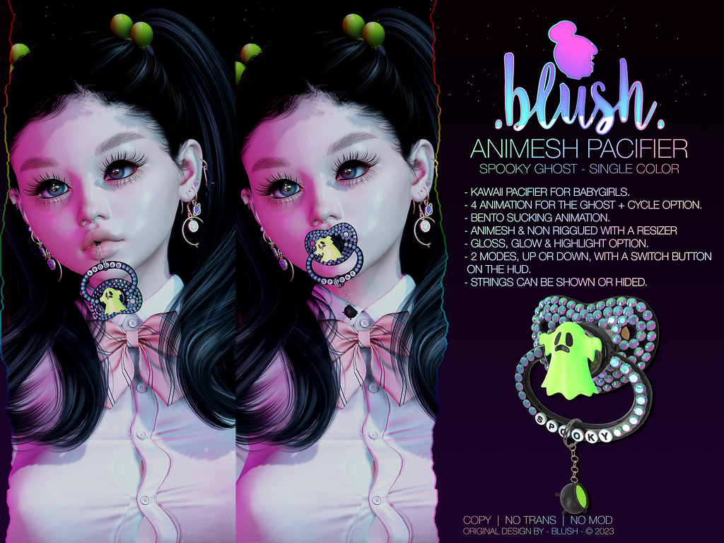 BLUSH – Pacifier BBG Kawaii – Spooky Ghost Animesh