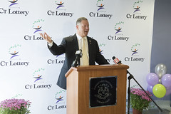 State Representative Craig Fishbein joined Governor Lamont, Mayor Dickinson, State Senators Cicarella and Osten, Quinnipiac Chamber of Commerce members, and CT Lottery officials and employees for a ribbon cutting and grand opening of the new CT Lottery Headquarters on Sterling Drive in Wallingford!

Following brief remarks by CT Lottery President and CEO Greg Smith, Governor Lamont, and Rep. Fishbein, a ceremonial ribbon cutting preceded escorted tours of the secure facility that houses the CT Lottery corporate offices, ticket storage, and a large prize claims center and retail outlet.