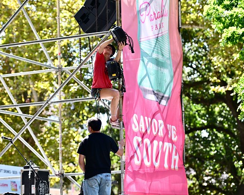 Crew hard at work at Crescent City Blues & BBQ Fest 2023. Photo by Michael White.