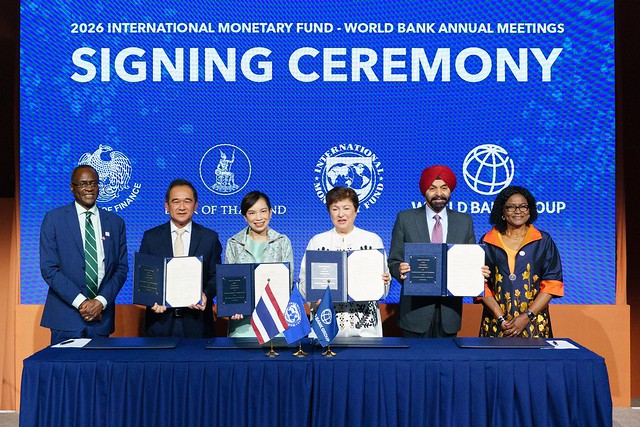 Signing ceremony of the MOU between the Government of the Kingdom of Thailand and the World Bank and the International Monetary Fund for the 2026 Annual Meetings