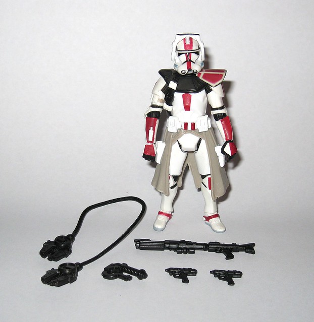 clone commander battle gear version 1 red iii-33 star wars revenge of the sith basic action figures 2005 hasbro 1a