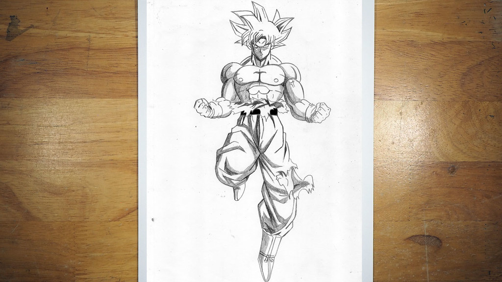 How to Draw Goku Mastered Ultra Instinct [ Full Body] - Dragonball