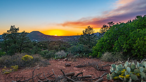 Sunset from Hukaby View, sedona arizona unitedstates trees