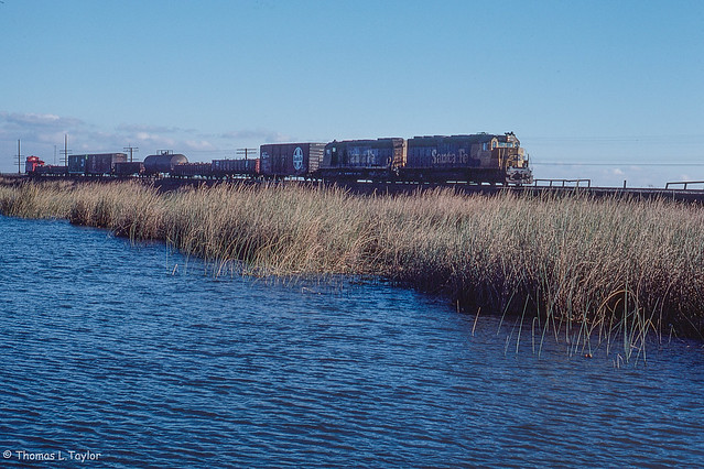 San Joaquin Delta - westbound AT&SF local between MIddle and Old Rivers