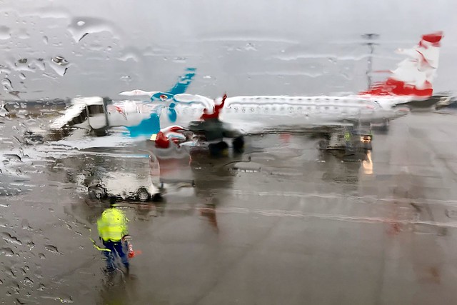 rainy day at the airport