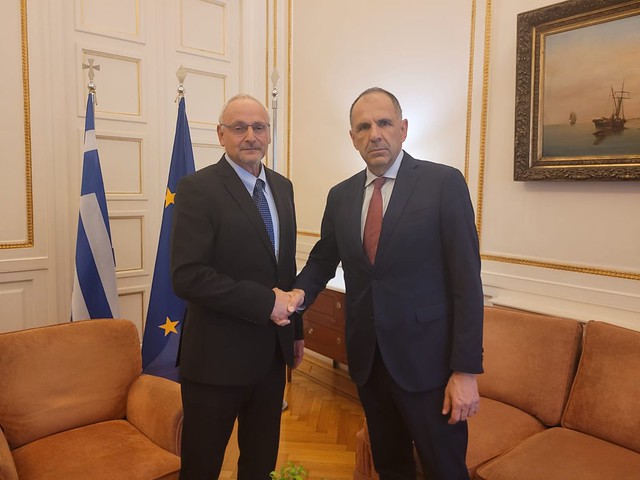 Συνάντηση ΥΠΕΞ, Γιώργου Γεραπετρίτη, με τον Πρέσβη του Ισραήλ στην Ελλάδα, Noam Katz (Αθήνα, 17.10.2023)