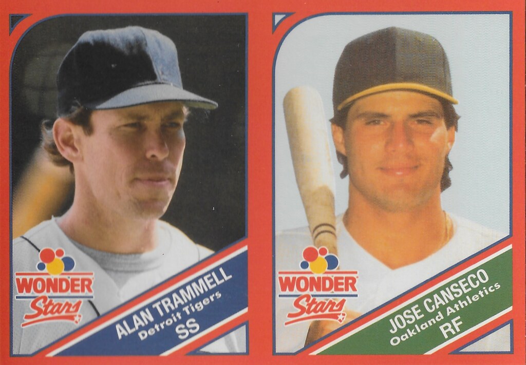 1990 Wonder Stars Panel of 2 (Alan Trammell, Jose Canseco)