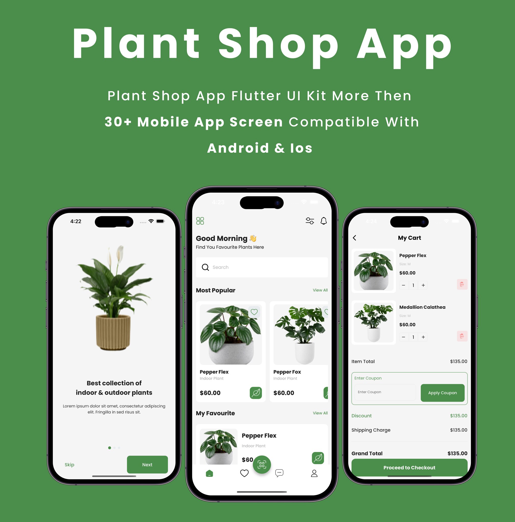 PlantShop App - Online Nurseries Plant Store Flutter | Android | iOS Mobile App Template
