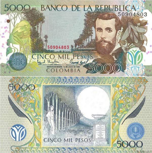 5000 Pesos COLOMBIA 1995 P442