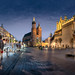 Panoramic view, Town Hall Square, Krakow, Poland