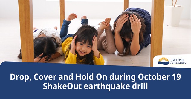 Drop, cover, hold on during ShakeOutBC