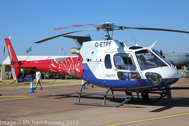 G-ETPF - 2017 build Airbus Helicopters AS.350B3 Ecureuil, on static display at Fairford during RIAT 2018
