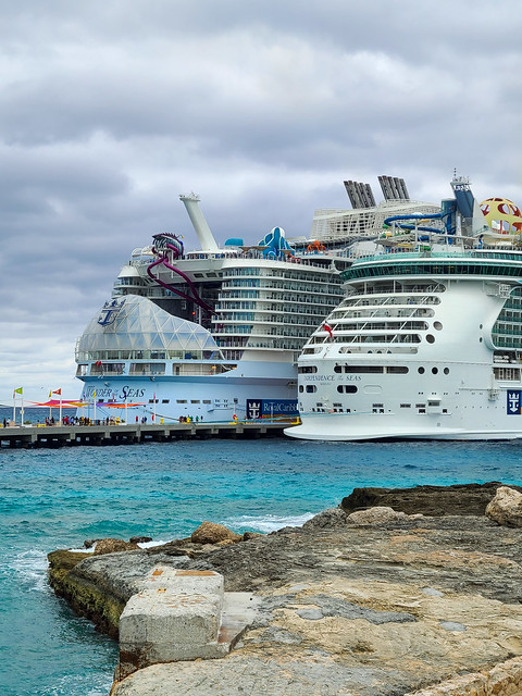 Cruise Ships Docked At Coco Cay
