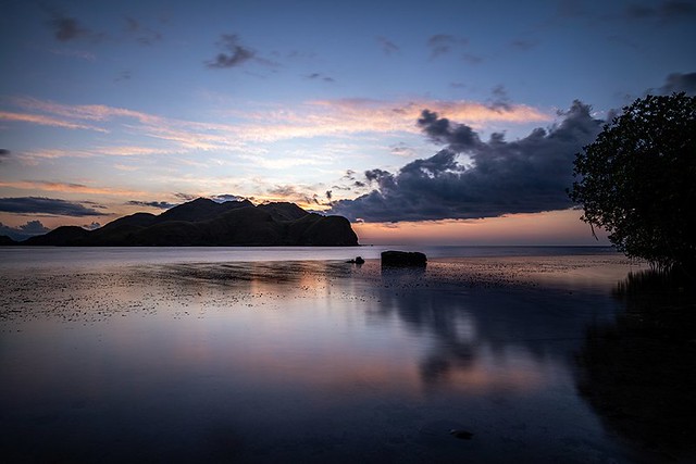 sunset komodo island long exposure