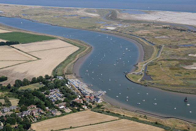 Aerial image: Looking across the River Ore from Orford to Orford Ness in Suffolk