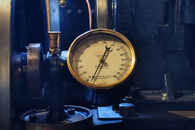 Siemens open-frame dynamo tachometer, London Museum of Water & Steam, London TW8.