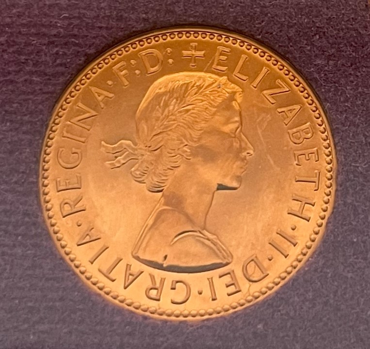 1970 halfpenny D of DEI to a gap obverse