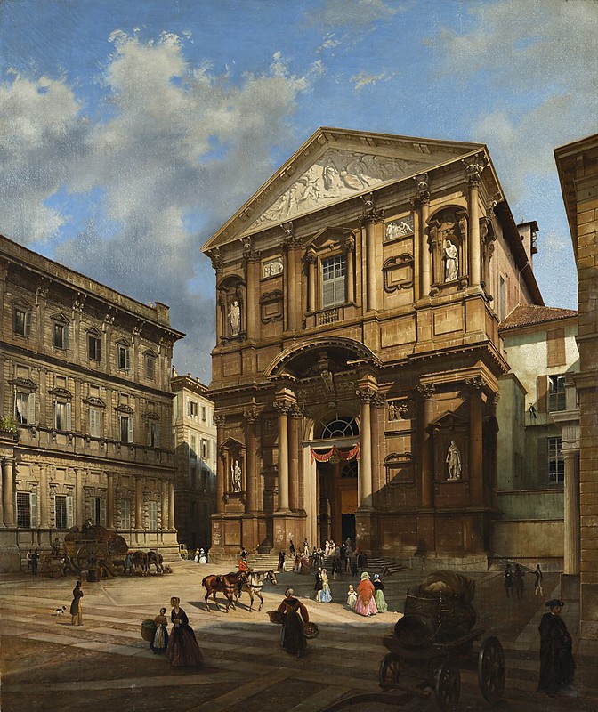 Ludwig Osipovich Premazzi (1814-1891) - Veduta della chiesa di San Fedele a Milano (c.1837)