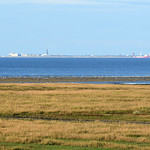 View from Noordpolderzijl to the German island of Borkum