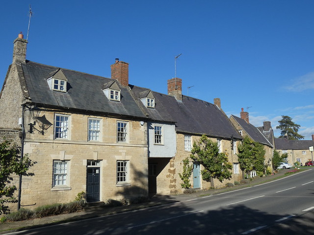 Houses on Round Town, Aynho, Northamptonshire, 22 October 2023