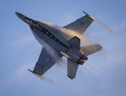 Topside of the Demo Hornet in the Sunset by dcnelson1898, 2023californiainternationalairshow california aviation airplanes boeingfa18fsuperhornet jet unitedst