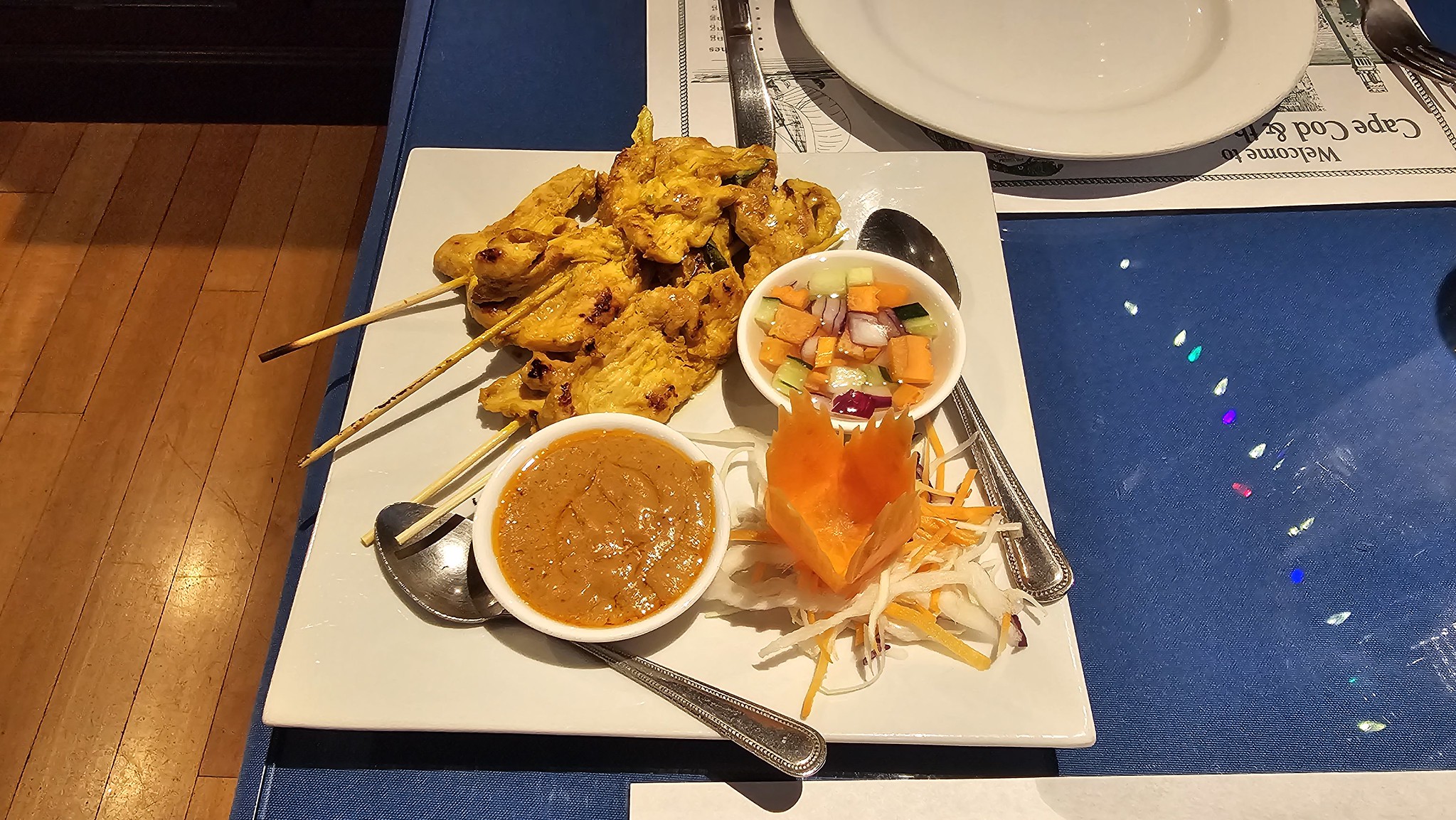 Our chicken satay served at Bangkok Cuisine in Cape Cod