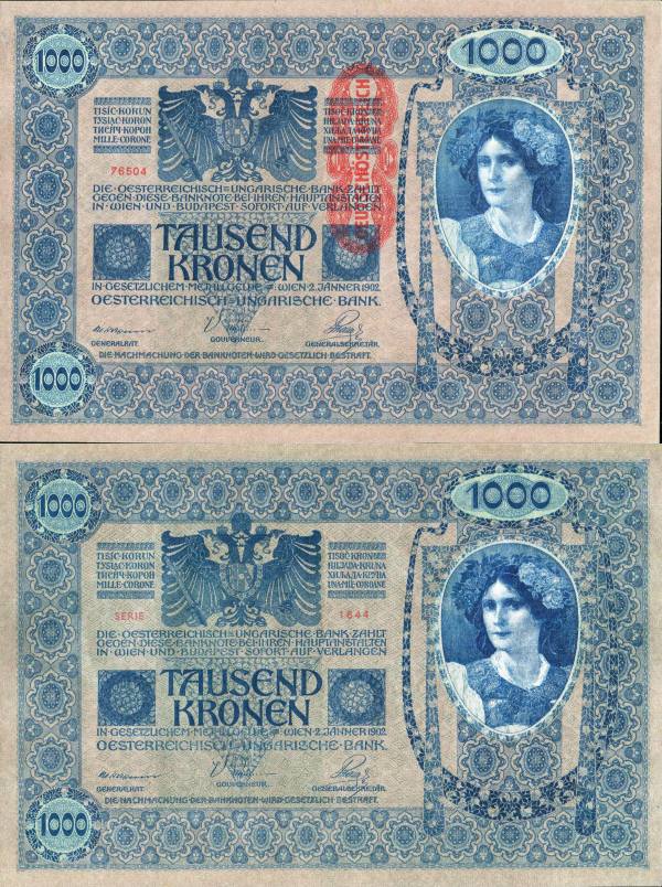 Austria p59 1000 Kroner-1919