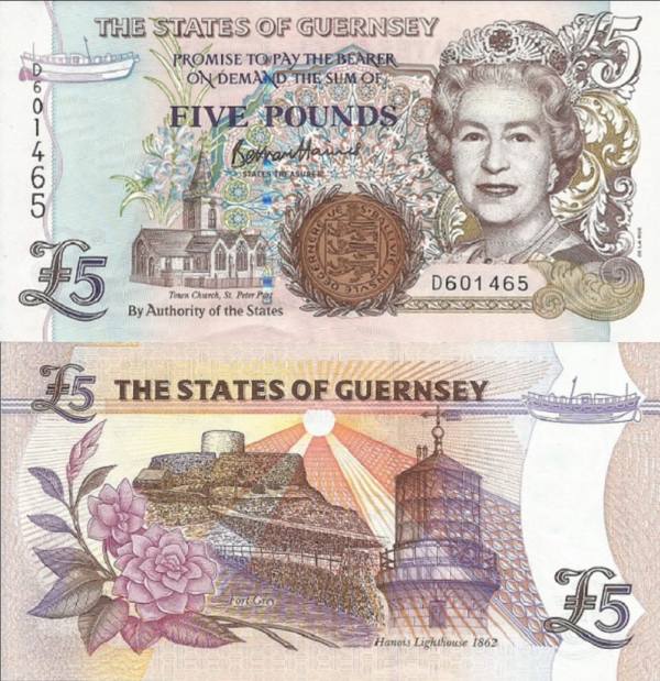 Guernsey p56d-5 Pounds-1996