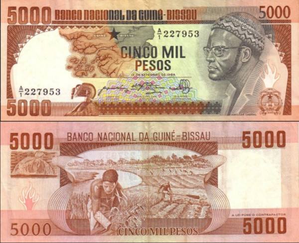 Guinea-Bissau p9a 5000 Pesos-1984