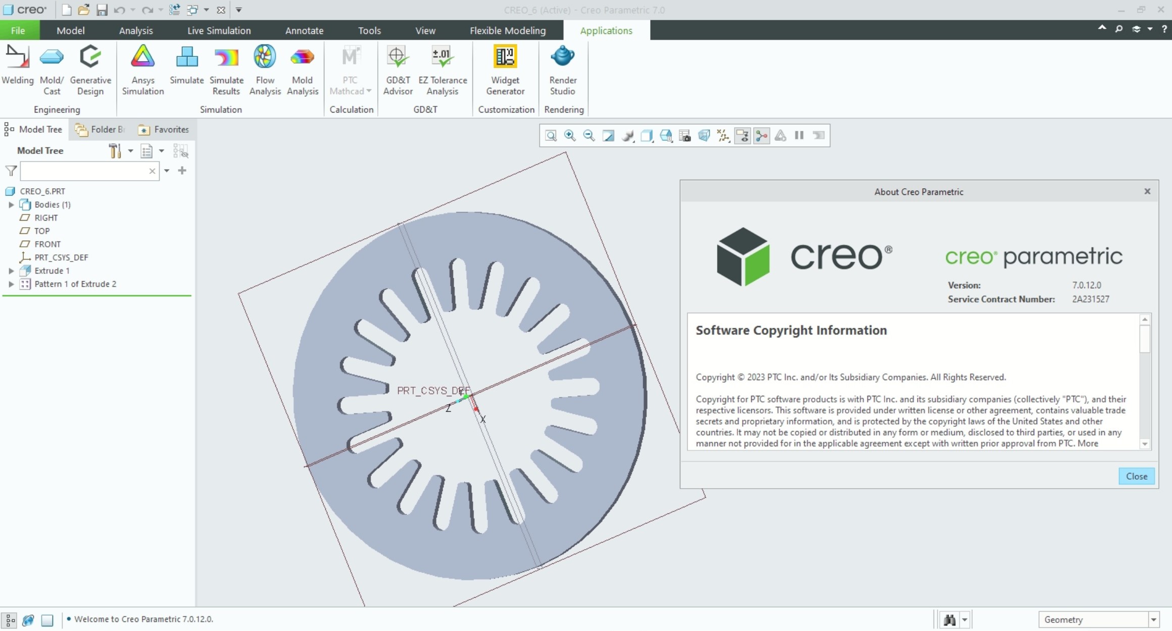 Working with PTC Creo 7.0.12.0 full license