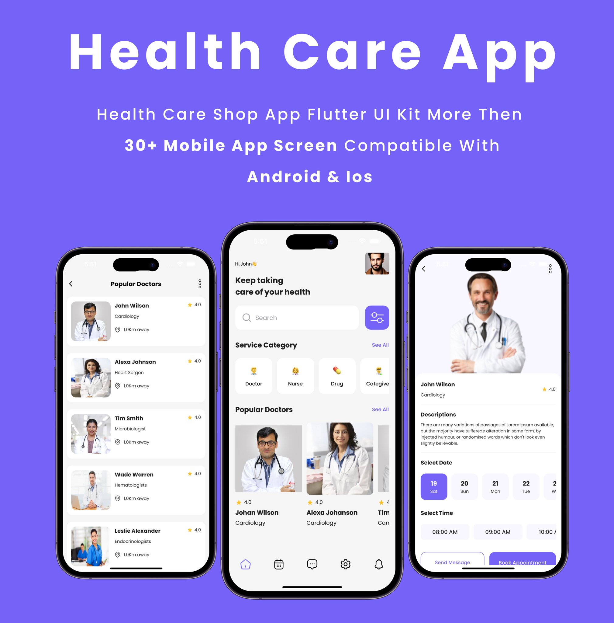 Health Care App - Online Doctor Appointment App Flutter | Android | iOS Mobile App Template