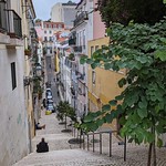 Quaint Lisbon streets in Lisbon, Portugal 