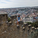 risky selfies at Saint-George castle in Lisbon, Portugal 