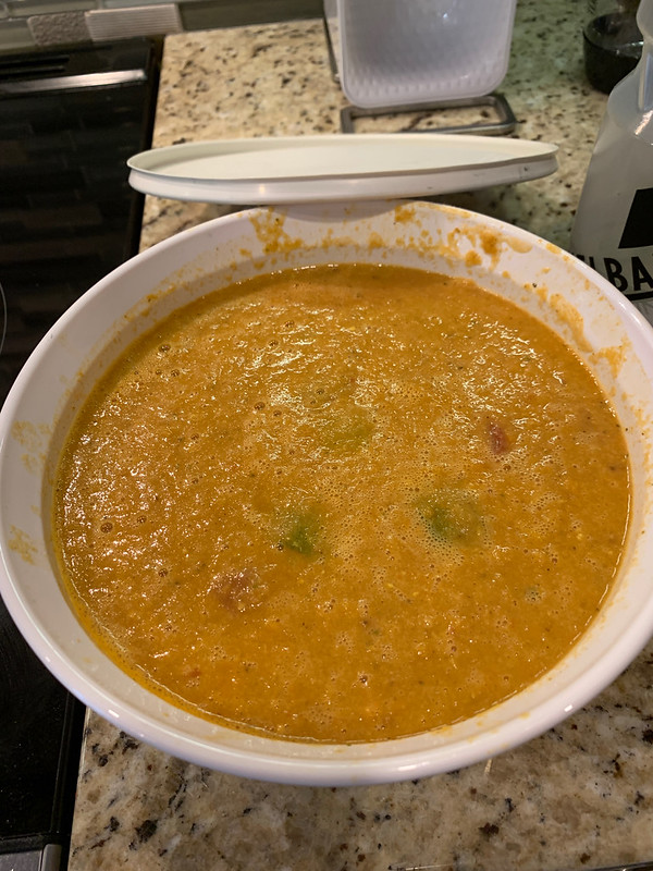 Creamy crunchy tortilla soup