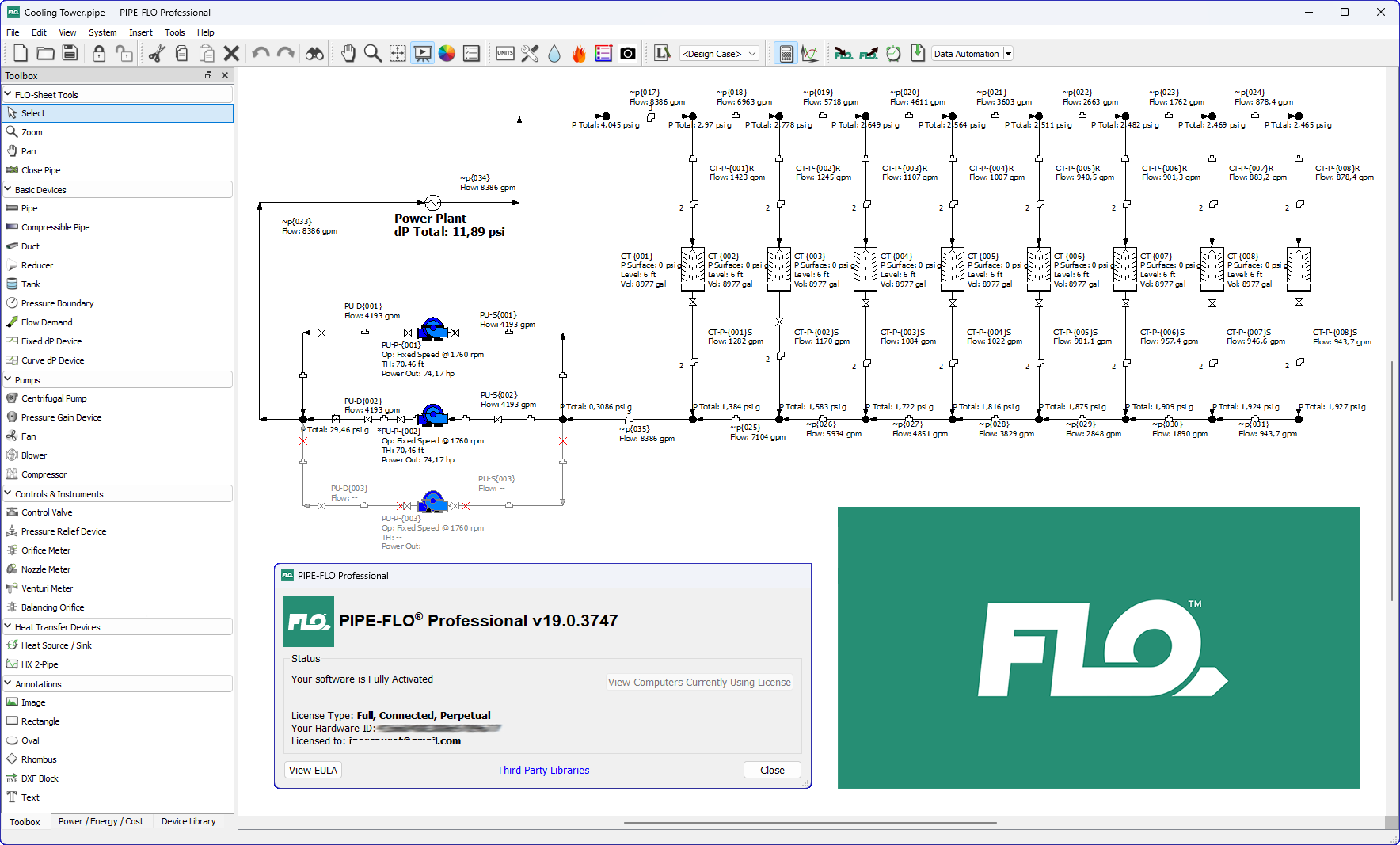 Working with Engineered Software PIPE-FLO Professional v19.0.3747