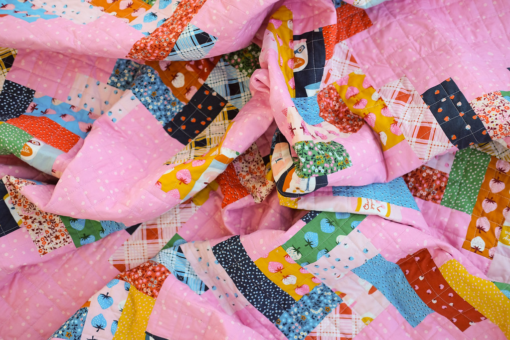 The Phoebe Quilt in Strawberry & Friends - Kitchen Table Quilting