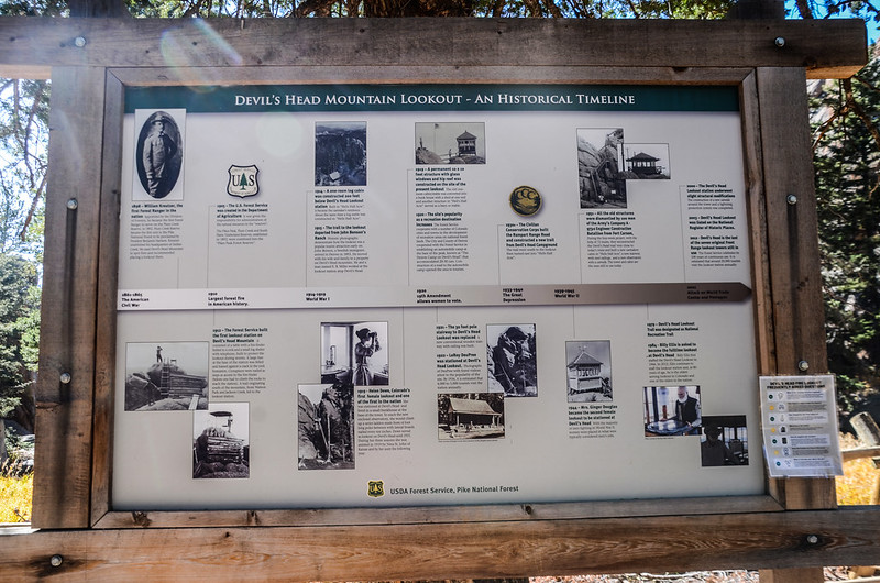 This sign at the end of the trail details the history of Devils Head