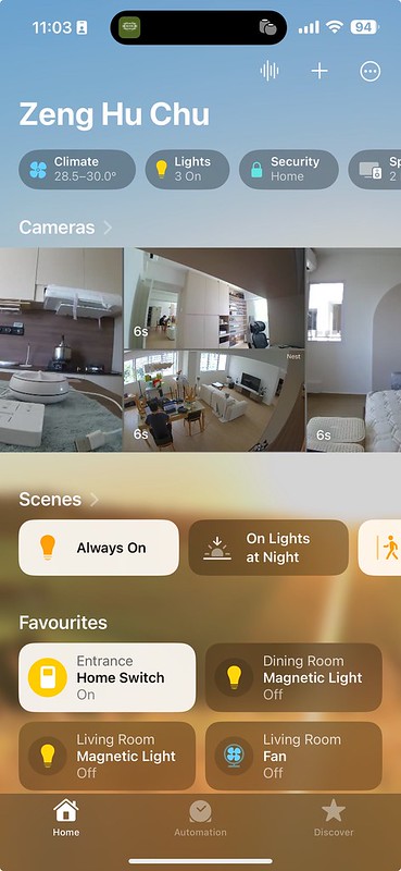Apple Home App - Camera Thumbnails