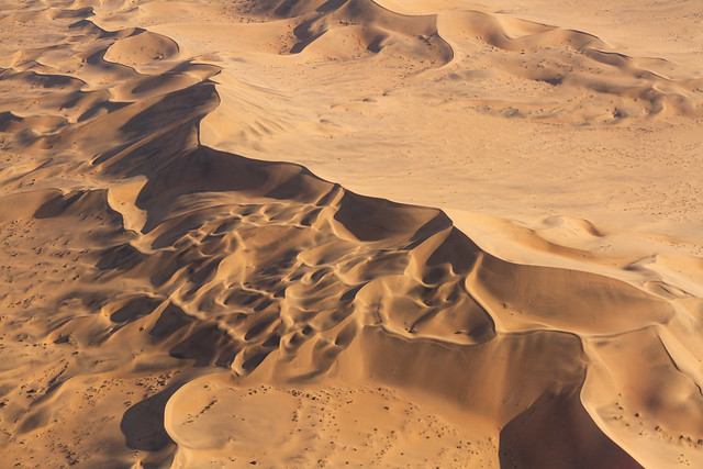 Vista aérea de las dunas del desierto del Namib