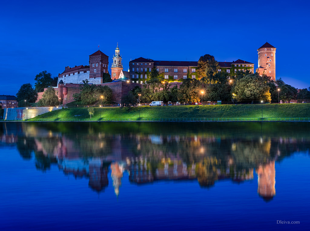 Panoramic view of Wawel Hill in Krakow, Poland