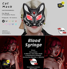 SEKAI - Cat Mask + Blood Syringe - 60L$ Happy Weekend