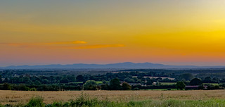 Sunset From Withybed Over Malvern Hills Inkberrow Worcestershire
