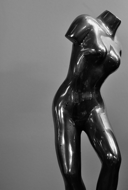 A Black and White Small Nude Figurine